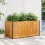 Jardinera de madera maciza de acacia y acero 85x45x44 cm de , Maceteros y jardineras - Ref: Foro24-367611, Precio: 111,86 €, ...