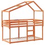 Cama litera con techo madera maciza pino marrón cera 90x190 cm de , Camas y somieres - Ref: Foro24-3282046, Precio: 227,50 €,...