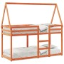 Cama litera con techo madera maciza pino marrón 90x200 cm de , Camas y somieres - Ref: Foro24-3282078, Precio: 199,09 €, Desc...