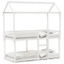 Cama litera con techo madera maciza de pino blanco 90x200 cm de , Camas y somieres - Ref: Foro24-3282120, Precio: 268,08 €, D...