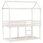 Cama litera con techo madera maciza de pino blanco 90x200 cm de , Camas y somieres - Ref: Foro24-3282120, Precio: 268,08 €, D...