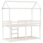 Cama litera con techo madera maciza de pino blanco 90x200 cm de , Camas y somieres - Ref: Foro24-3282120, Precio: 268,08 €, D...