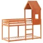 Cama litera con techo madera maciza pino marrón 80x200 cm de , Camas y somieres - Ref: Foro24-3281996, Precio: 242,01 €, Desc...