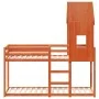 Cama litera con techo madera maciza pino marrón 80x200 cm de , Camas y somieres - Ref: Foro24-3281996, Precio: 242,01 €, Desc...