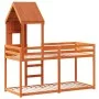 Cama litera con techo madera maciza pino marrón 80x200 cm de , Camas y somieres - Ref: Foro24-3281996, Precio: 242,01 €, Desc...