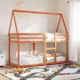 Cama litera con techo madera maciza pino marrón 90x190 cm de , Camas y somieres - Ref: Foro24-3282086, Precio: 192,14 €, Desc...