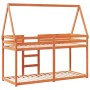 Cama litera con techo madera maciza pino marrón 90x190 cm de , Camas y somieres - Ref: Foro24-3282086, Precio: 192,14 €, Desc...