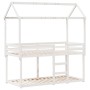 Cama litera con techo madera maciza de pino blanco 80x200 cm de , Camas y somieres - Ref: Foro24-3282122, Precio: 234,46 €, D...
