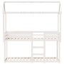 Cama litera con techo madera maciza de pino blanco 80x200 cm de , Camas y somieres - Ref: Foro24-3282122, Precio: 234,46 €, D...