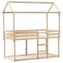 Cama litera con techo de madera maciza de pino 75x190 cm de , Camas y somieres - Ref: Foro24-3282129, Precio: 211,31 €, Descu...