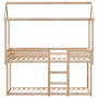 Cama litera con techo de madera maciza de pino 75x190 cm de , Camas y somieres - Ref: Foro24-3282129, Precio: 211,31 €, Descu...