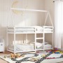Cama litera con techo madera maciza de pino blanco 75x190 cm de , Camas y somieres - Ref: Foro24-3282090, Precio: 200,11 €, D...