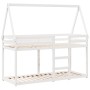 Cama litera con techo madera maciza de pino blanco 75x190 cm de , Camas y somieres - Ref: Foro24-3282090, Precio: 200,11 €, D...