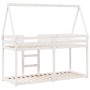 Cama litera con techo madera maciza de pino blanco 75x190 cm de , Camas y somieres - Ref: Foro24-3282090, Precio: 200,11 €, D...