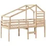 Cama alta con techo madera maciza de pino 90x200 cm de , Camas y somieres - Ref: Foro24-3281977, Precio: 261,82 €, Descuento: %