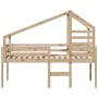 Cama alta con techo madera maciza de pino 90x200 cm de , Camas y somieres - Ref: Foro24-3281977, Precio: 261,82 €, Descuento: %