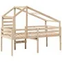 Cama alta con techo madera maciza de pino 90x200 cm de , Camas y somieres - Ref: Foro24-3281977, Precio: 261,82 €, Descuento: %