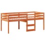 Cama alta con techo madera maciza de pino marrón cera 80x200 cm de , Camas y somieres - Ref: Foro24-3282012, Precio: 244,88 €...