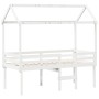 Cama alta con techo madera maciza de pino blanco 80x200 cm de , Camas y somieres - Ref: Foro24-3282136, Precio: 249,77 €, Des...