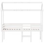 Cama alta con techo madera maciza de pino blanco 80x200 cm de , Camas y somieres - Ref: Foro24-3282136, Precio: 249,77 €, Des...