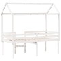 Cama alta con techo madera maciza de pino blanco 80x200 cm de , Camas y somieres - Ref: Foro24-3282136, Precio: 249,77 €, Des...