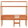 Cama alta con techo madera maciza de pino marrón cera 90x200 cm de , Camas y somieres - Ref: Foro24-3282134, Precio: 243,88 €...