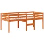 Cama alta con techo madera maciza de pino marrón cera 90x200 cm de , Camas y somieres - Ref: Foro24-3282134, Precio: 243,88 €...