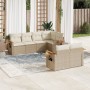 Set sofás de jardín 7 piezas y cojines ratán sintético beige en Conjuntos de jardín | Comprar online en Foru.es