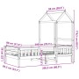 Estructura de cama con techo madera maciza de pino 80x200 cm de , Camas y somieres - Ref: Foro24-3282162, Precio: 158,85 €, D...