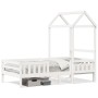 Estructura de cama con techo madera pino blanca 75x190 cm de , Camas y somieres - Ref: Foro24-3282169, Precio: 183,11 €, Desc...