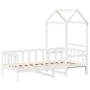 Sofá cama con techo madera maciza de pino blanco 90x200 cm de , Camas y somieres - Ref: Foro24-3282211, Precio: 182,41 €, Des...