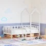 Sofá cama con techo madera maciza de pino blanco 90x200 cm de , Camas y somieres - Ref: Foro24-3282211, Precio: 182,41 €, Des...
