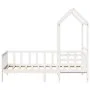 Sofá cama con techo madera maciza de pino blanco 90x200 cm de , Camas y somieres - Ref: Foro24-3282211, Precio: 182,41 €, Des...