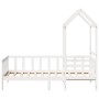 Sofá cama con techo madera maciza de pino blanco 90x200 cm de , Camas y somieres - Ref: Foro24-3282211, Precio: 184,88 €, Des...