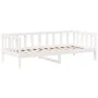 Sofá cama con techo madera maciza de pino blanco 90x200 cm de , Camas y somieres - Ref: Foro24-3282211, Precio: 182,41 €, Des...