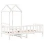 Sofá cama con techo madera maciza de pino blanco 90x200 cm de , Camas y somieres - Ref: Foro24-3282211, Precio: 182,41 €, Des...