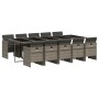 Set de comedor de jardín 11 pzas y cojines ratán sintético gris de , Conjuntos de jardín - Ref: Foro24-3210572, Precio: 962,0...