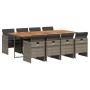 Set comedor jardín 9 pzas y cojines ratán sintético gris de , Conjuntos de jardín - Ref: Foro24-3210566, Precio: 780,64 €, De...