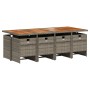 Set comedor jardín 9 pzas y cojines ratán sintético gris de , Conjuntos de jardín - Ref: Foro24-3210566, Precio: 780,64 €, De...