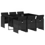 Set de comedor de jardín 7 pzas y cojines ratán sintético negro de , Conjuntos de jardín - Ref: Foro24-3210547, Precio: 527,1...
