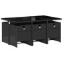 Set de comedor de jardín 7 pzas y cojines ratán sintético negro de , Conjuntos de jardín - Ref: Foro24-3210547, Precio: 527,1...