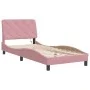 Bed frame with LED lights pink velvet 90x200 cm by , Beds and slatted bases - Ref: Foro24-3213836, Price: 167,56 €, Discount: %