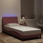 Bed frame with LED lights pink velvet 90x200 cm by , Beds and slatted bases - Ref: Foro24-3213836, Price: 167,56 €, Discount: %