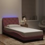 Estructura de cama con luces LED terciopelo rosa 90x200 cm de , Camas y somieres - Ref: Foro24-3213836, Precio: 160,62 €, Des...