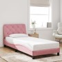 Estructura de cama con luces LED terciopelo rosa 90x200 cm de , Camas y somieres - Ref: Foro24-3213836, Precio: 160,62 €, Des...
