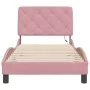Bed frame with LED lights pink velvet 90x200 cm by , Beds and slatted bases - Ref: Foro24-3213836, Price: 167,56 €, Discount: %