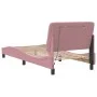 Bed frame with LED lights pink velvet 90x200 cm by , Beds and slatted bases - Ref: Foro24-3213836, Price: 167,56 €, Discount: %