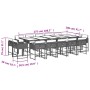 Set comedor jardín y cojines 15 pzas ratán sintético gris claro de , Conjuntos de jardín - Ref: Foro24-3278182, Precio: 850,5...
