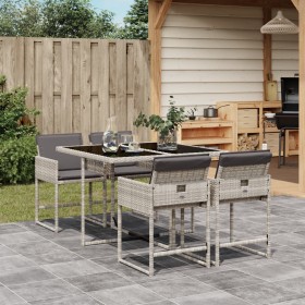 Set comedor de jardín 5 pzas cojines ratán sintético gris claro de , Conjuntos de jardín - Ref: Foro24-3278026, Precio: 269,0...