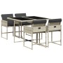 Set comedor de jardín 5 pzas cojines ratán sintético gris claro de , Conjuntos de jardín - Ref: Foro24-3278026, Precio: 269,0...